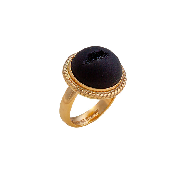 Charles Albert Alchemia Matte Black Druzy Adjustable Ring Alchemia Rings