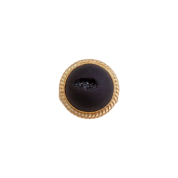 charles albert Alchemia Matte Black Druzy Adjustable Ring Alchemia Rings