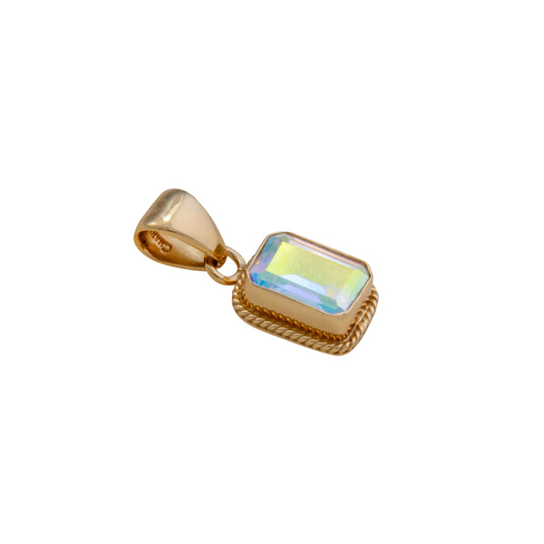 Charles Albert Alchemia Mercury Mist Rectangle Rope Pendant Alchemia Pendants