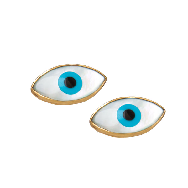 charles albert Alchemia Mother of Pearl Evil Eye Post Earrings Alchemia Earrings