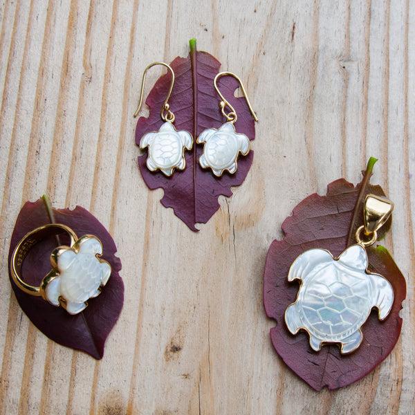 Charles Albert Alchemia Mother Of Pearl Sea Turtle Earrings Alchemia Earrings