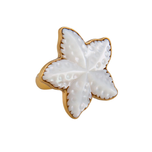 Charles Albert Alchemia Mother Of Pearl Starfish Adjustable Ring Alchemia Rings