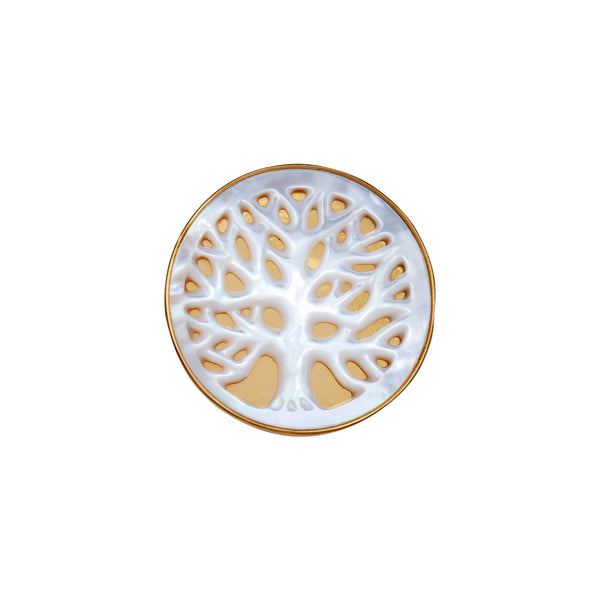 charles albert Alchemia Mother of Pearl Tree of Life High Polish Adjustable Ring Alchemia Rings
