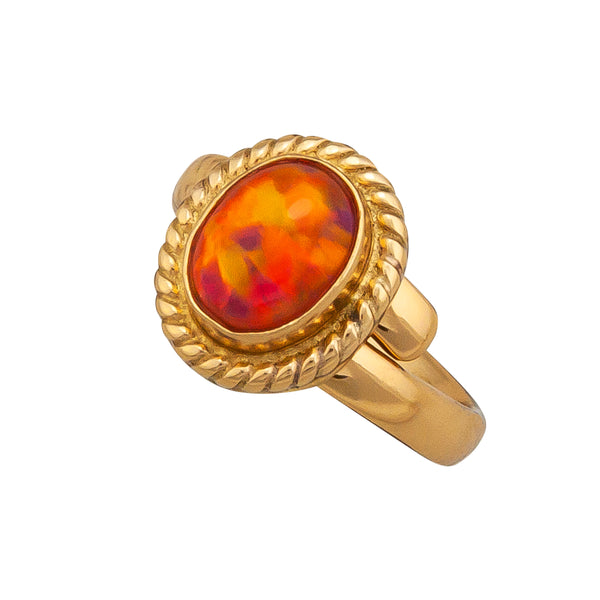 Charles Albert Alchemia Multi Colored Synthetic Opal Rope Adjustable Ring Alchemia Rings
