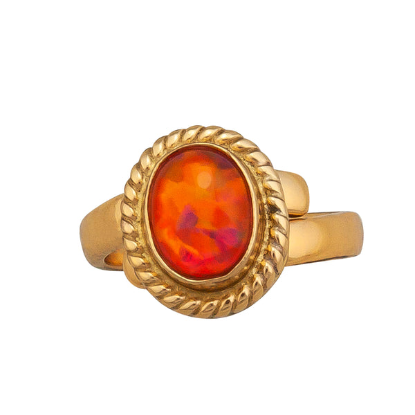 charles albert Alchemia Multi Colored Synthetic Opal Rope Adjustable Ring Alchemia Rings