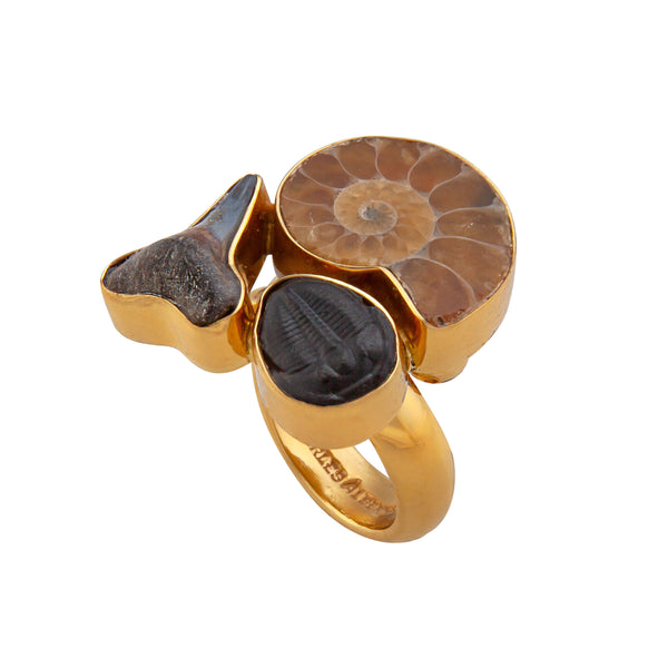 Charles Albert Alchemia Multi-Fossil Adjustable Ring Alchemia Rings