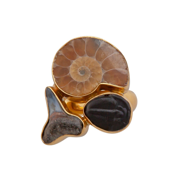 Charles Albert Alchemia Multi-Fossil Adjustable Ring Alchemia Rings