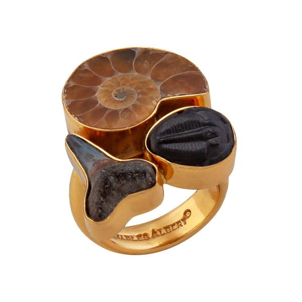 charles albert Alchemia Multi-Fossil Adjustable Ring Alchemia Rings