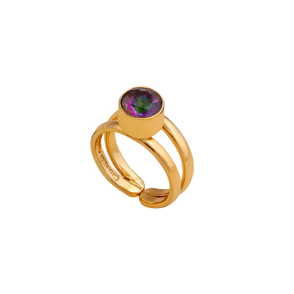 Charles Albert Alchemia Mystic Quartz Adjustable Adjustable Cuff Ring Alchemia Rings