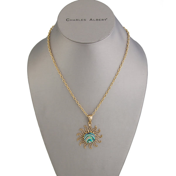 Charles Albert Alchemia Natural Abalone Sun Pendant Alchemia Pendants
