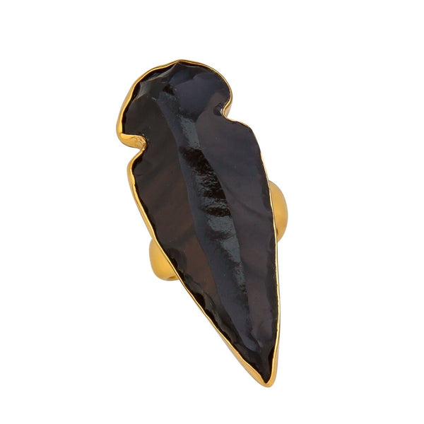 Charles Albert Alchemia Obsidian Arrowhead Adjustable Ring Alchemia Rings