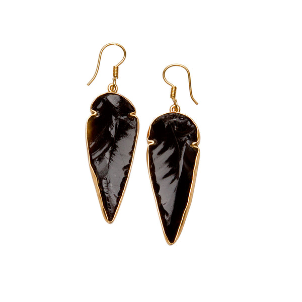 charles albert Alchemia Obsidian Arrowhead Drop Earrings Alchemia Earrings
