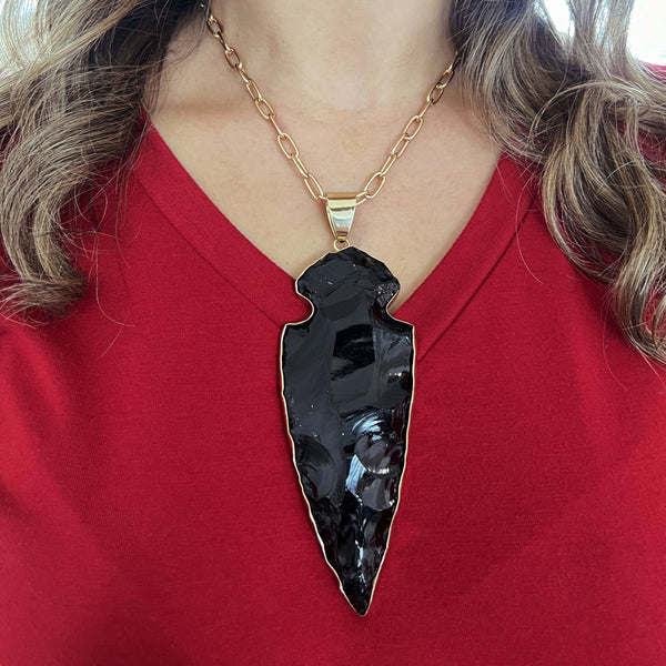Charles Albert Alchemia Obsidian Arrowhead Pendant - XL Alchemia Pendants