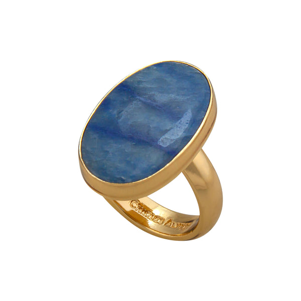 Charles Albert Alchemia Oval Blue Aventurine Adjustable Ring Alchemia Rings