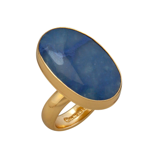 Charles Albert Alchemia Oval Blue Aventurine Adjustable Ring Alchemia Rings