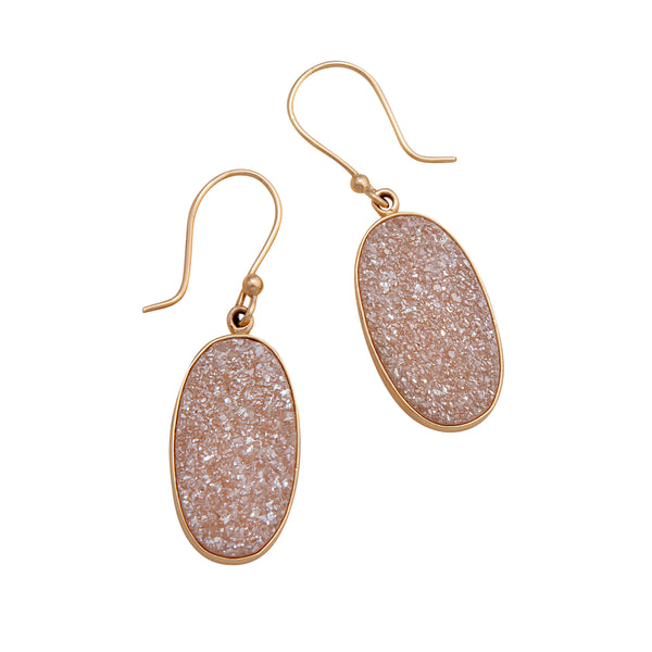Charles Albert Alchemia Peach Druzy Oval Drop Earrings Alchemia Earrings