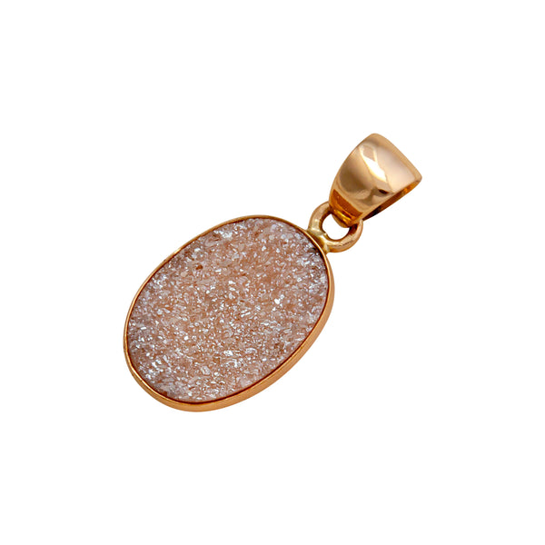 Charles Albert Alchemia Peach Druzy Oval Pendant Alchemia Pendants