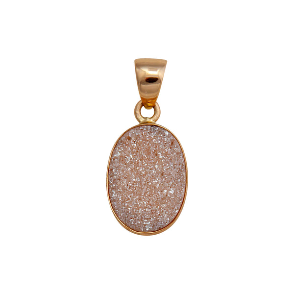 charles albert Alchemia Peach Druzy Oval Pendant Alchemia Pendants