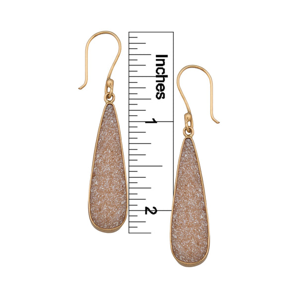 Charles Albert Alchemia Peach Druzy Teardrop Earrings Alchemia Earrings