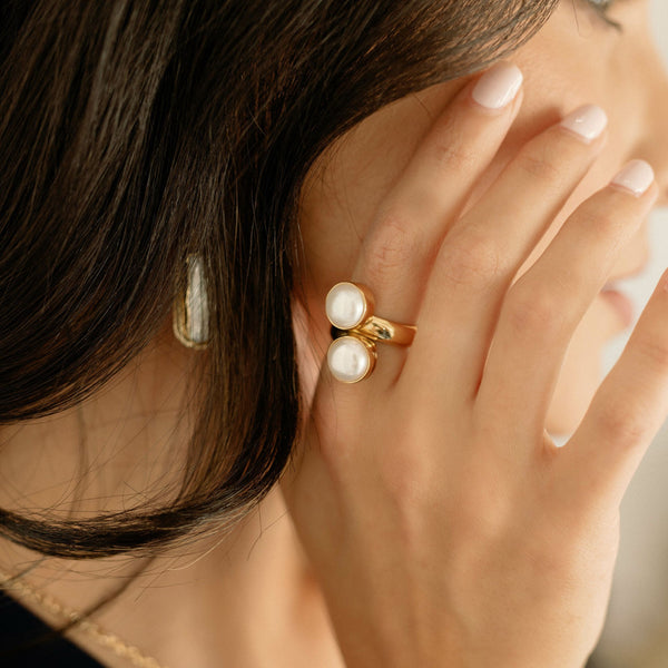 Charles Albert Alchemia Pearl Bypass Adjustable Ring Alchemia Rings