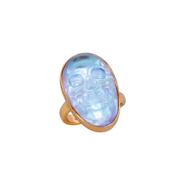 Charles Albert Alchemia Petite Luminite Skull Adjustable Ring Alchemia Rings