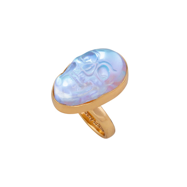Charles Albert Alchemia Petite Luminite Skull Adjustable Ring Alchemia Rings
