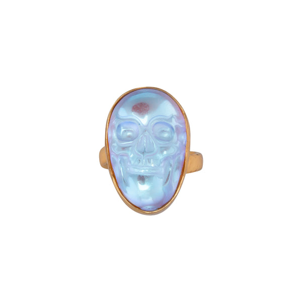 charles albert Alchemia Petite Luminite Skull Adjustable Ring Alchemia Rings