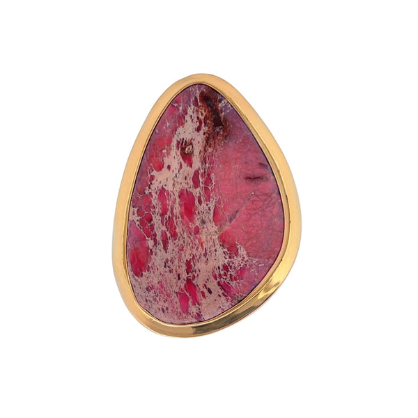 Charles Albert Alchemia Pink Color-Enhanced Jasper Adjustable Ring With Detailed Edge 45% Off - Discontinued Items