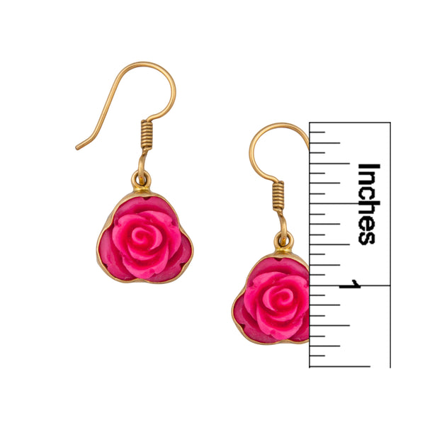 Charles Albert Alchemia Pink Resin Flower Earrings Alchemia Earrings