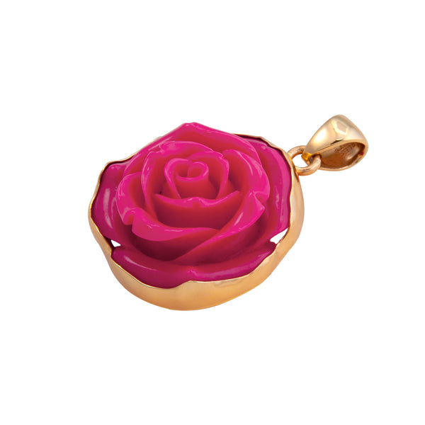 Charles Albert Alchemia Pink Resin Rose Pendant Alchemia Pendants