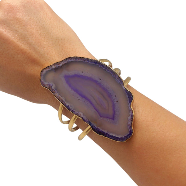 Charles Albert Alchemia Purple Agate Slice Multi-Band Cuff 45% Off - Discontinued Items