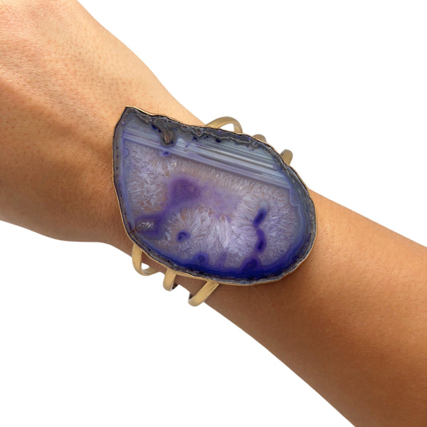 Charles Albert Alchemia Purple Agate Slice Multi-Band Cuff 45% Off - Discontinued Items