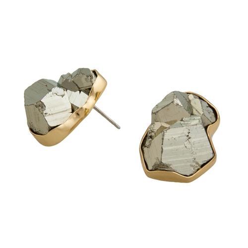 charles albert Alchemia Pyrite Post Earrings Alchemia Earrings
