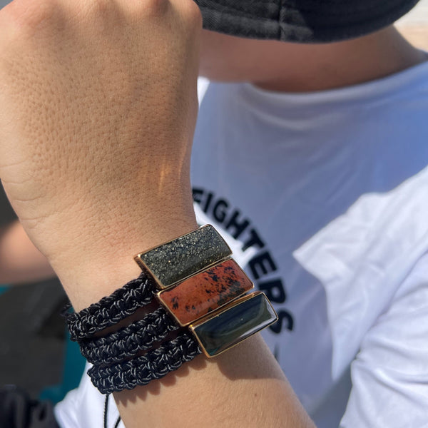 Charles Albert Alchemia Pyritized Agate Adjustable Woven Bracelet 30% Off - Discontinued Items