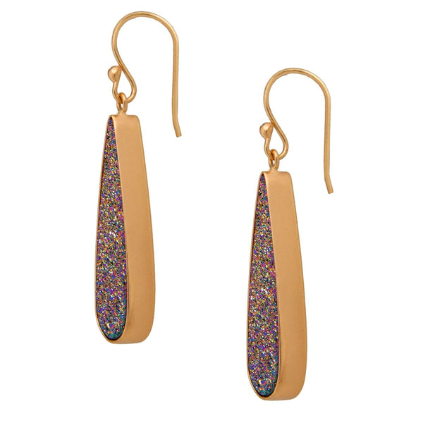 Charles Albert Alchemia Rainbow Druzy Teardrop Earrings Alchemia Earrings