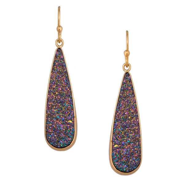 charles albert Alchemia Rainbow Druzy Teardrop Earrings Alchemia Earrings