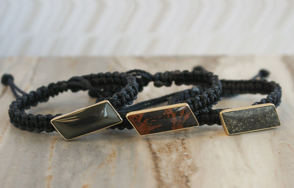 Charles Albert Alchemia Rainbow Obsidian Adjustable Woven Bracelet 30% Off - Discontinued Items