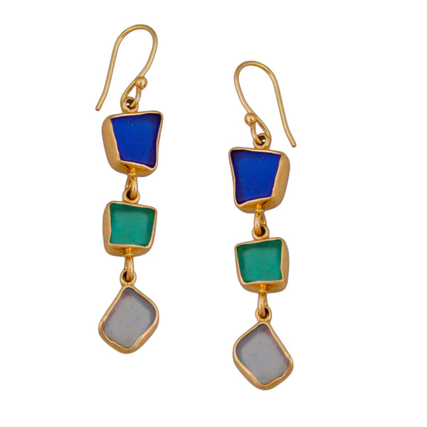 Charles Albert Alchemia Recycled Multi-Color Glass Earrings Alchemia Earrings