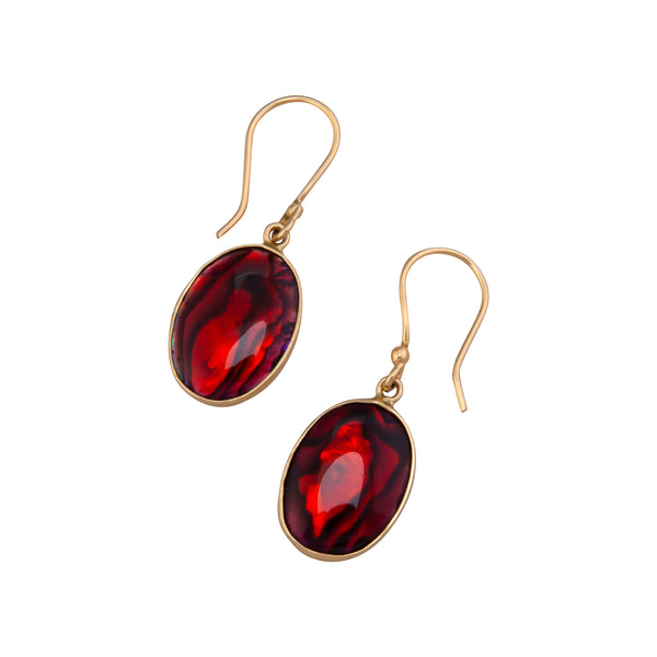 Charles Albert Alchemia Red Abalone Drop Earrings Alchemia Earrings