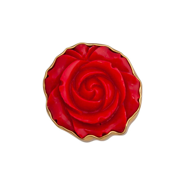 Charles Albert Alchemia Red Resin Rose Adjustable Ring Alchemia Rings