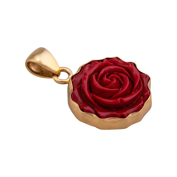 Charles Albert Alchemia Red Resin Rose Pendant Alchemia Pendants