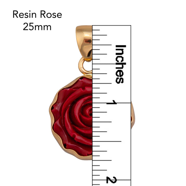 Charles Albert Alchemia Red Resin Rose Pendant Alchemia Pendants