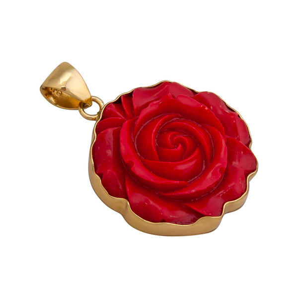 Charles Albert Alchemia Red Resin Rose Pendant Alchemia Pendants