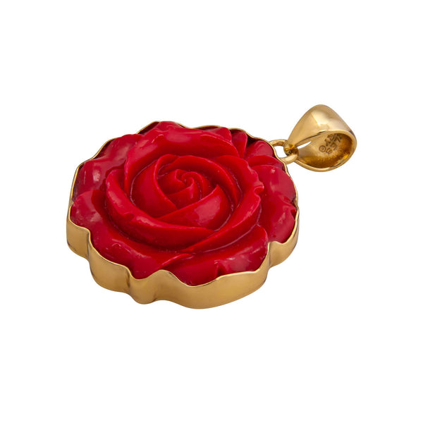 Charles Albert Alchemia Red Resin Rose Pendant Alchemia Pendants