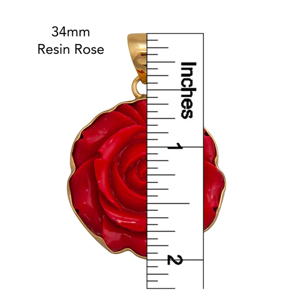 Charles Albert Alchemia Red Resin Rose Pendant Alchemia Pendants