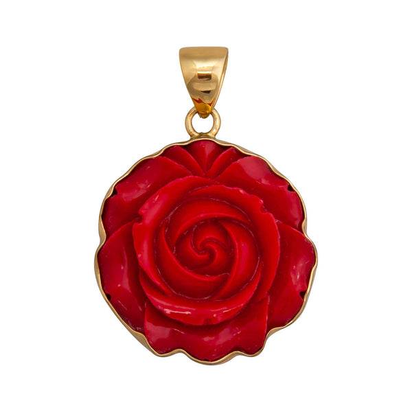 charles albert Alchemia Red Resin Rose Pendant Alchemia Pendants