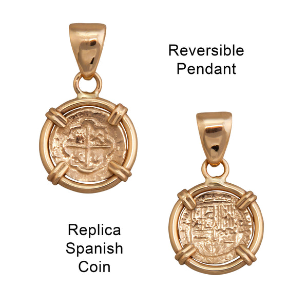 Charles Albert Alchemia Replica Spanish Coin Reversible Prong Pendant Alchemia Pendants