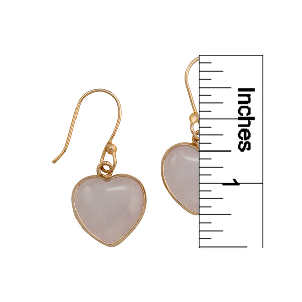 Charles Albert Alchemia Rose Quartz Heart Drop Petite Earrings Alchemia Earrings