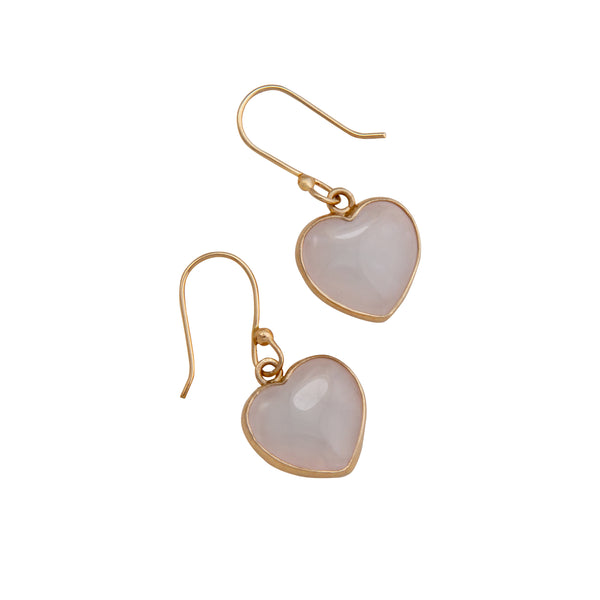 Charles Albert Alchemia Rose Quartz Heart Drop Petite Earrings Alchemia Earrings