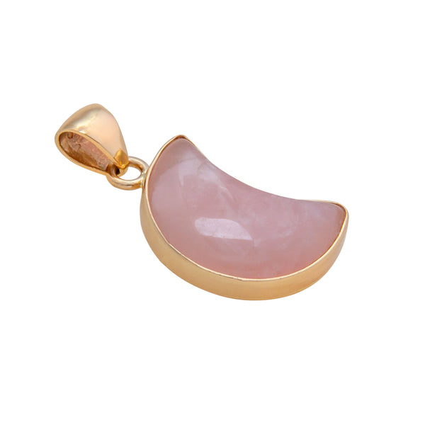 Charles Albert Alchemia Rose Quartz Moon Pendant Alchemia Pendants